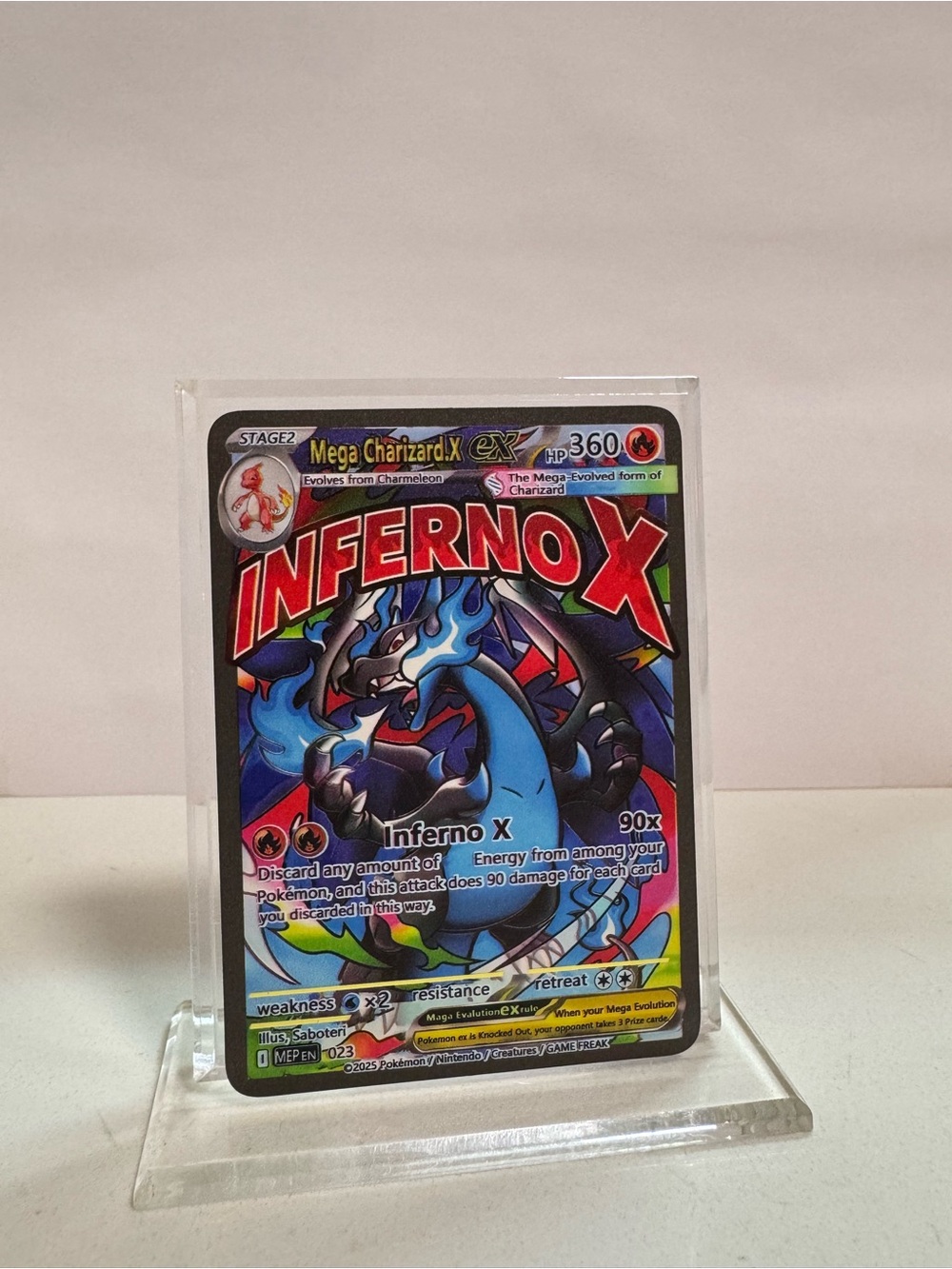 Pokemon Mega Charizard X EX Inferno X Gold Metal Card Collectible/Gift/Fan Art